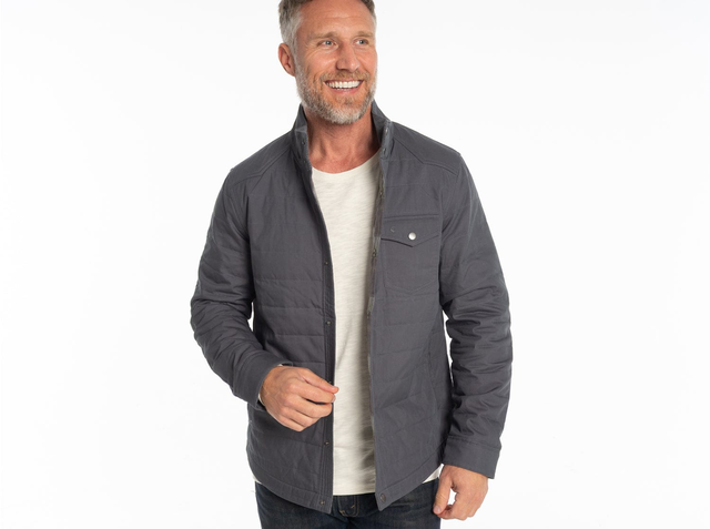 Quilted Waxed Jacket - Slate