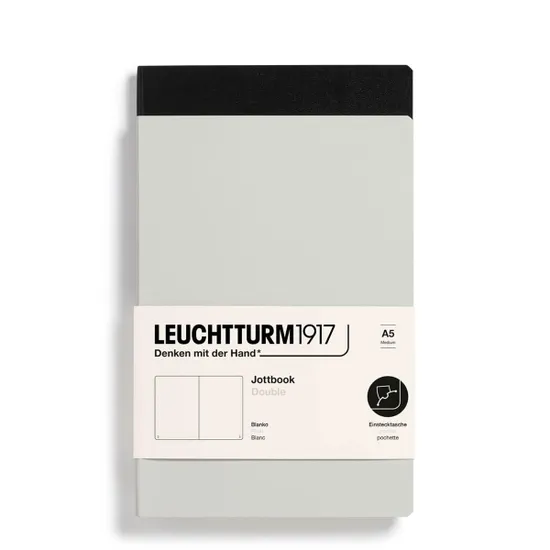LEUCHTTURM1917 Jottbook Double Pack A5 Light Grey & Black