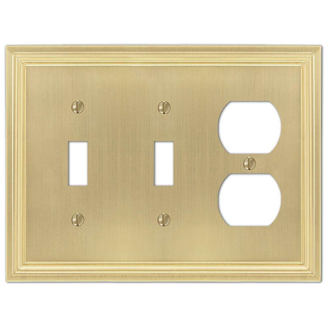 Daltry Satin Brass 2 Toggle / Duplex Outlet