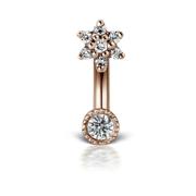 Diamond Flower and Scallop Set Diamond Rook Barbell