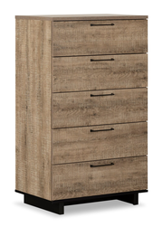 Everley Bedroom Chest of Drawers, 5-Drawer, 29"W x 49"H- Brown | Commode verticale Everley de 29 po (L) x 49 po (H) à 5 tiroirs pour la chambre à coucher - brune