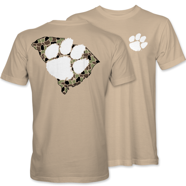 Duck Camo SC Paw T-Shirt – Clemson University | Tan