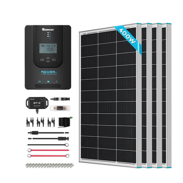 New 400 Watt 12 Volt Solar Premium Kit W/MPPT or REGO Solar Charge Controller