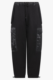 Cotton Terrycloth with Nylon Twill Pants | Black