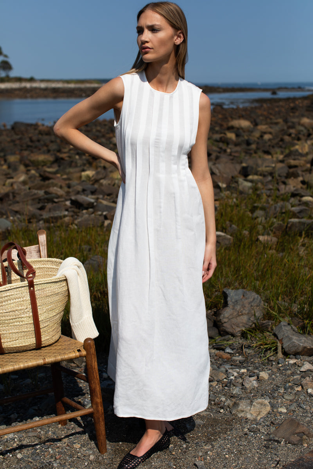 Plait Maxi Dress - Star White