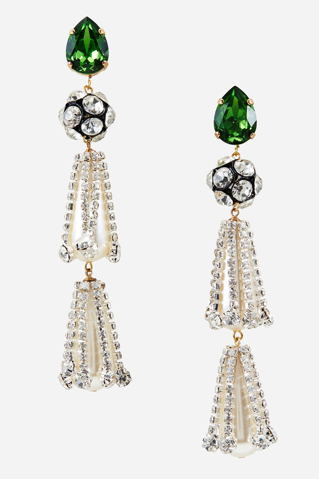 Emerald Crystal Drop Earrings