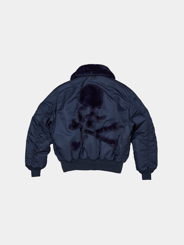 ALPHA X MASTERMIND REVERSIBLE FAUX MOUTON B-15 FLIGHT JACKET