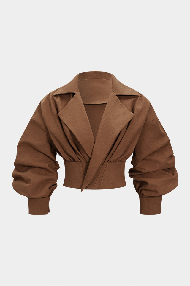 Ruched V-Neck Jacket