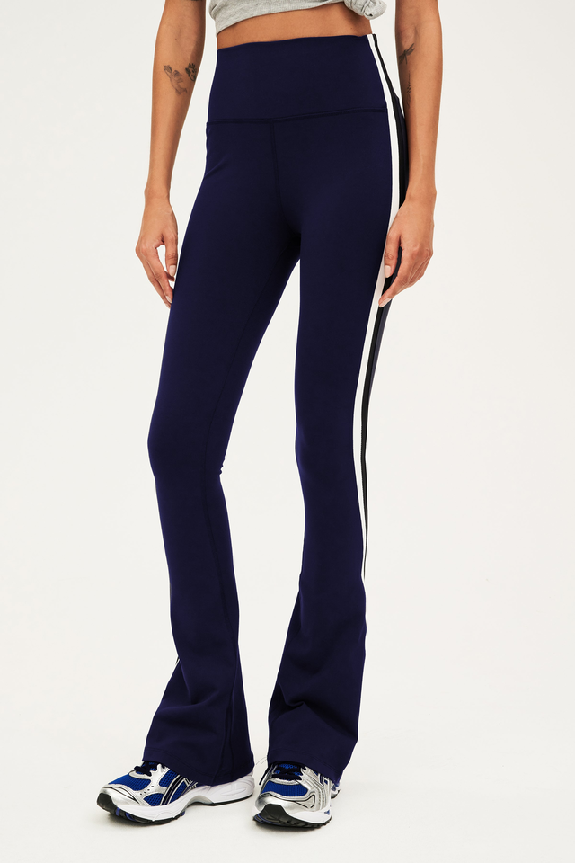 Raquel High Waist Flared Legging - Indigo/White/Black