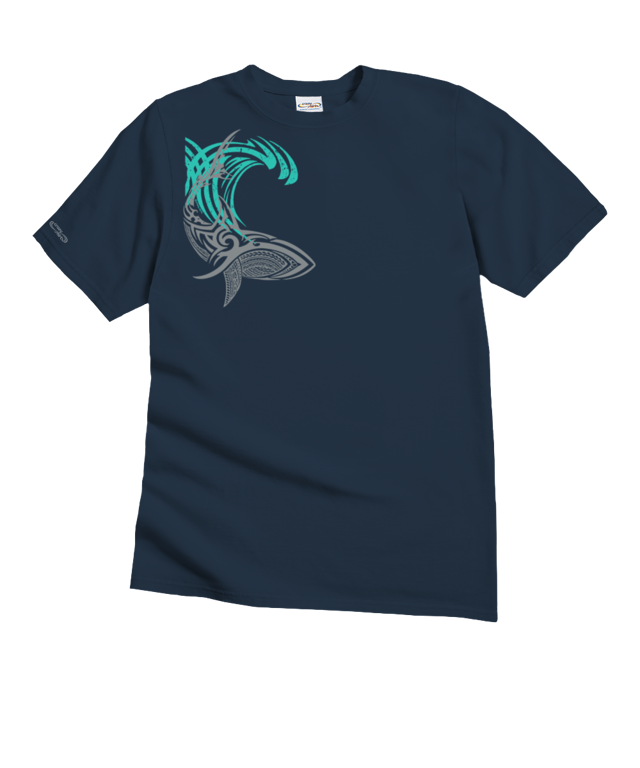 Tribal Mano Surf - Navy Short Sleeve Crewneck T-Shirt
