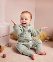 Sleep Suit Long Sleeve 2.5 TOG Cotton Olive Bees