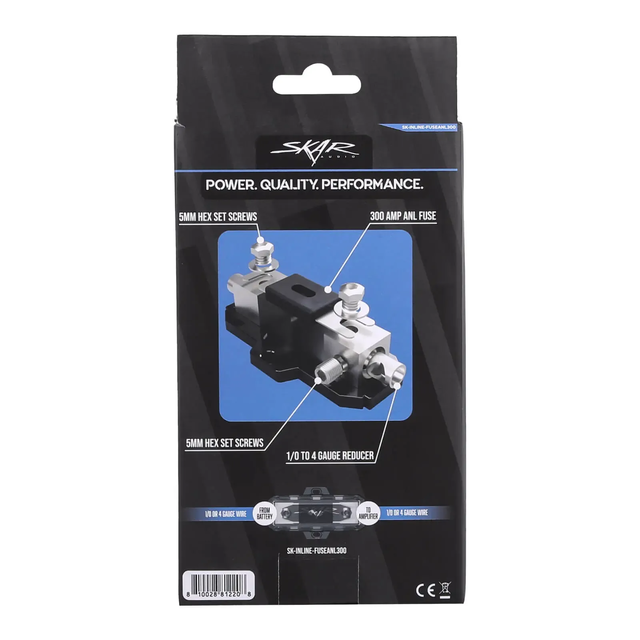 SK-INLINE-FUSEANL300 | 1/0 or 4 Gauge Inline ANL Fuse Holder - 300 Amp ANL Fuse