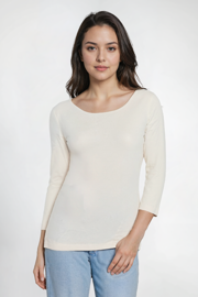 3/4 Sleeve British Tee | Egret