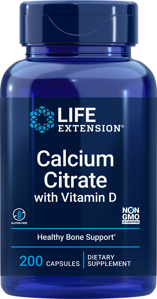 Calcium Citrate with Vitamin D, 200 capsules