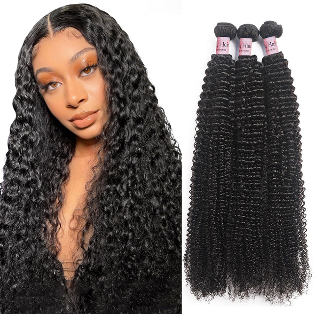 Malaysian Remy Kinky Curly Hair Bundles Vigirn Human Hair Extensions