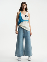 Patchwork Wide Leg Jeans