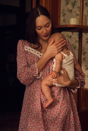 Holiday Camellia Cotton Lawn Long Sleeve Ballet Nightgown