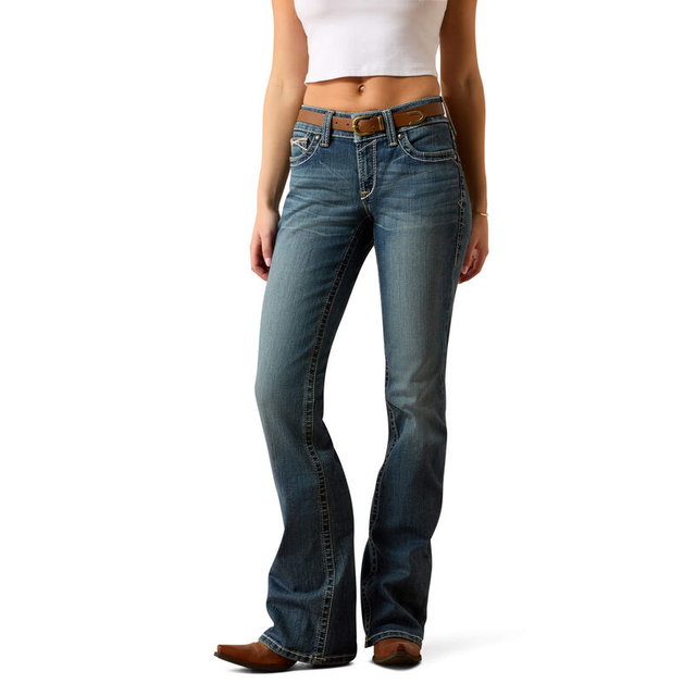 R.E.A.L. Mid Rise Stretch Whipstitch Boot Cut Jean