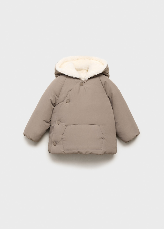 Padded anorak with fur-effect interior - Kids | MANGO USA