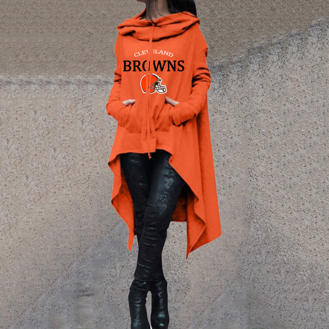 Fashionable Print Irregular Long Sleeve Sweatshirt