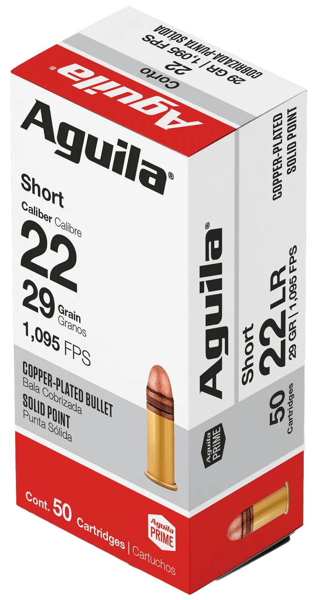 Aguila 1B220328 Super Extra High Velocity 22 LR 40 gr Copper-Plated Solid Point 50 Rounds