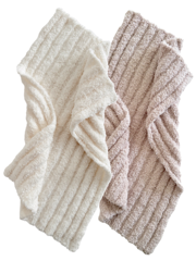 2-Pack Phufy® Bliss Mini Blanket, Bisque/Cream Wave