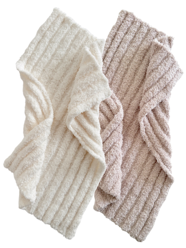 2-Pack Phufy® Bliss Mini Blanket, Bisque/Cream Wave