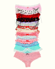 Mixed 5 Women's Lace Coquette Ruffle Panties in Various Designs