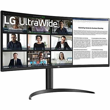 LG Ultrawide 34WR55QK-B 34" Class UW-QHD Curved Screen LCD Monitor - 21:9 - 34" Viewable - Vertical Alignment (VA) - 3440 x 1440 - 300 Nit - 5 ms - HDMI - DisplayPort