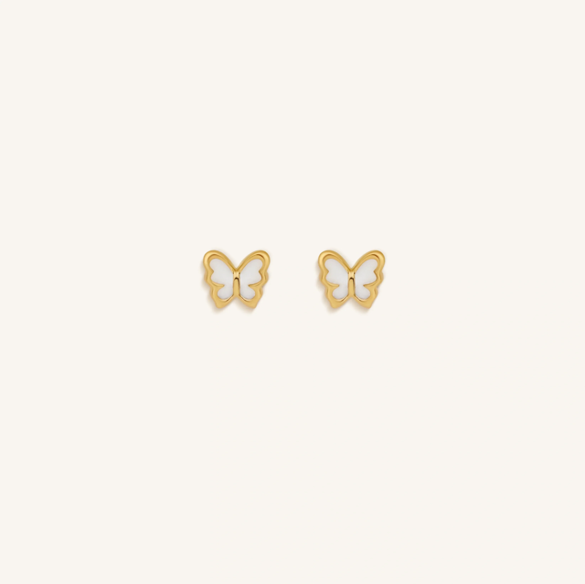 Pure Awakening White Butterfly Earrings