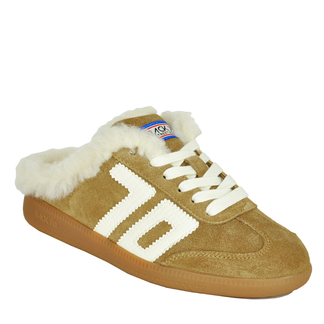 Easter-F1210 Fur Suede Sneaker Mule