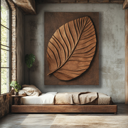 Ethereal Leaf Harmony – Rustic Botanical Wall Art with Natural Elegance
