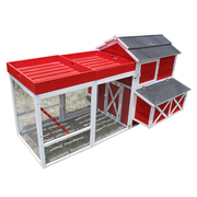 zoovilla Red Barn Chicken Coop with Roof Top Planter