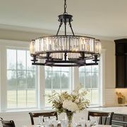 Round Modern Rustic Crystal Chandelier