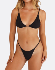 WALL STREET THONG Bikini Bottom - Dark Seas Black