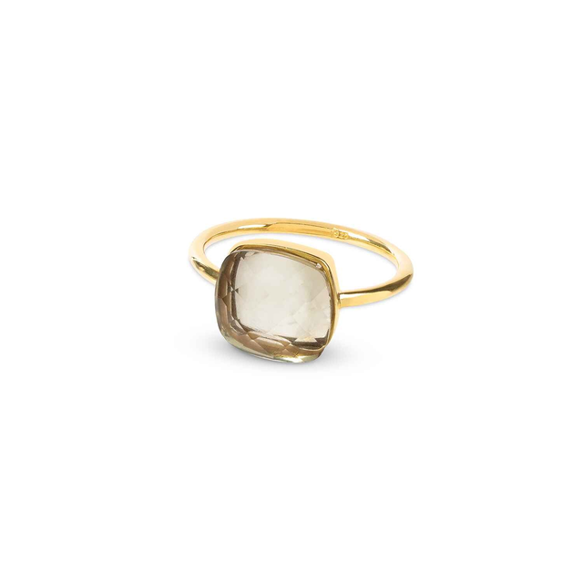 Sophia Prasiolite Gold Ring