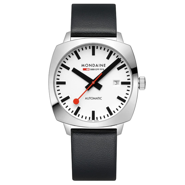 Cushion Automatic, Automatic Movement, 39mm, Black Vegan Leather