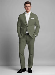 Stretch Summer Olive Green Chino Suit