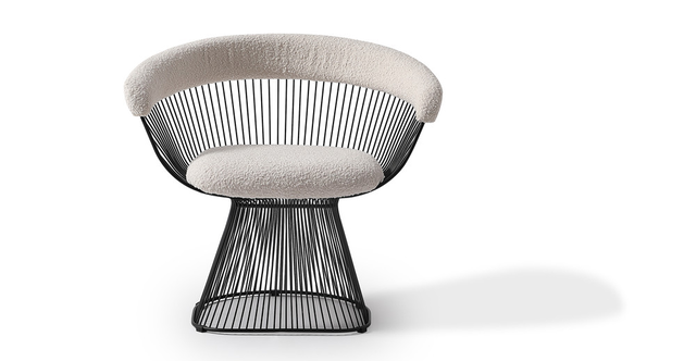 Platner 30" Fabric Dining Chair, Blanc Boucle