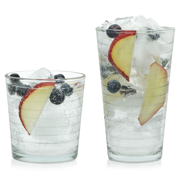 Libbey Hoops 16 Piece Tumbler and Rocks Glass Set