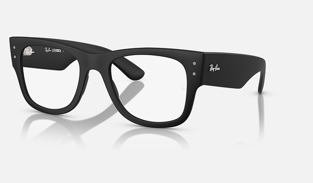 Ray-Ban Eyeglasses Unisex Mega Wayfarer Optics Liteforce Prescription - Sand Black Frame Clear Lenses 52-21 Polarized