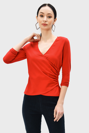 Tulip hem cotton jersey surplice top