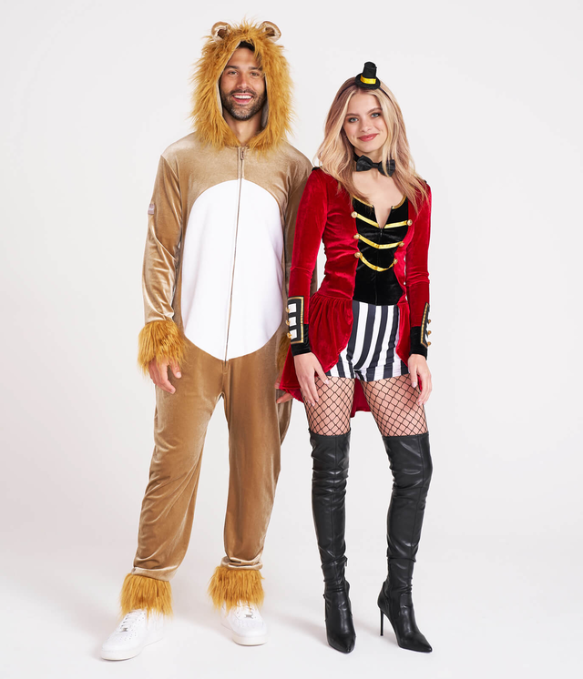 Ringmaster and Lion Couples Costumes
