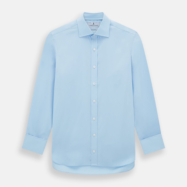 Dr. No Blue Cotton Shirt With Cocktail Cuff As Seen On James Bond