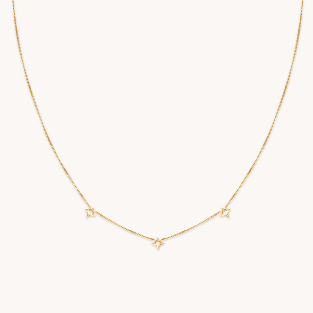Cosmic Star Charm Necklace in Gold