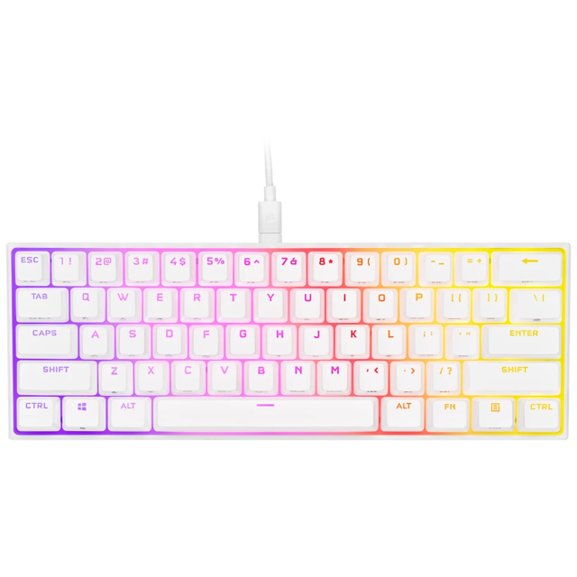 K65 RGB MINI 60% Mechanical Gaming Keyboard — CHERRY MX SPEED — White