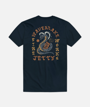 Wave Snake Tee - Navy