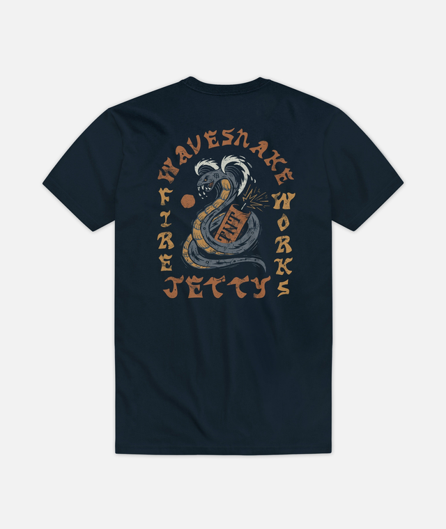Wave Snake Tee - Navy