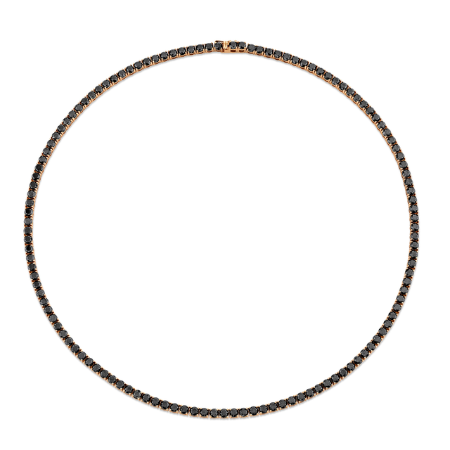 MEN'S BLACK DIAMOND TENNIS NECKLACE, 22IN