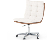 Four Hands Kensington White Upholstered Swivel Computer Office Chair